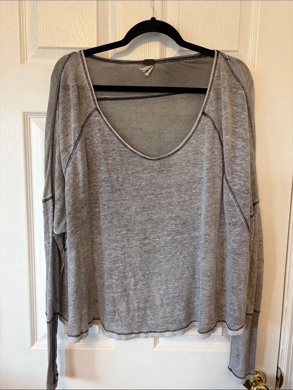 We The Free Heather Gray Scoop Neck Sweatshirt